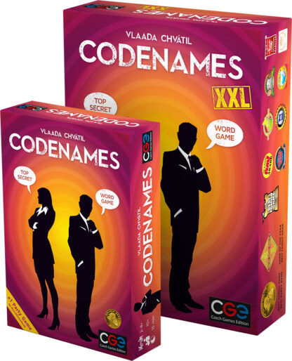 Vergelijking van de normale versie van Codenames en de Codenames XXL versie